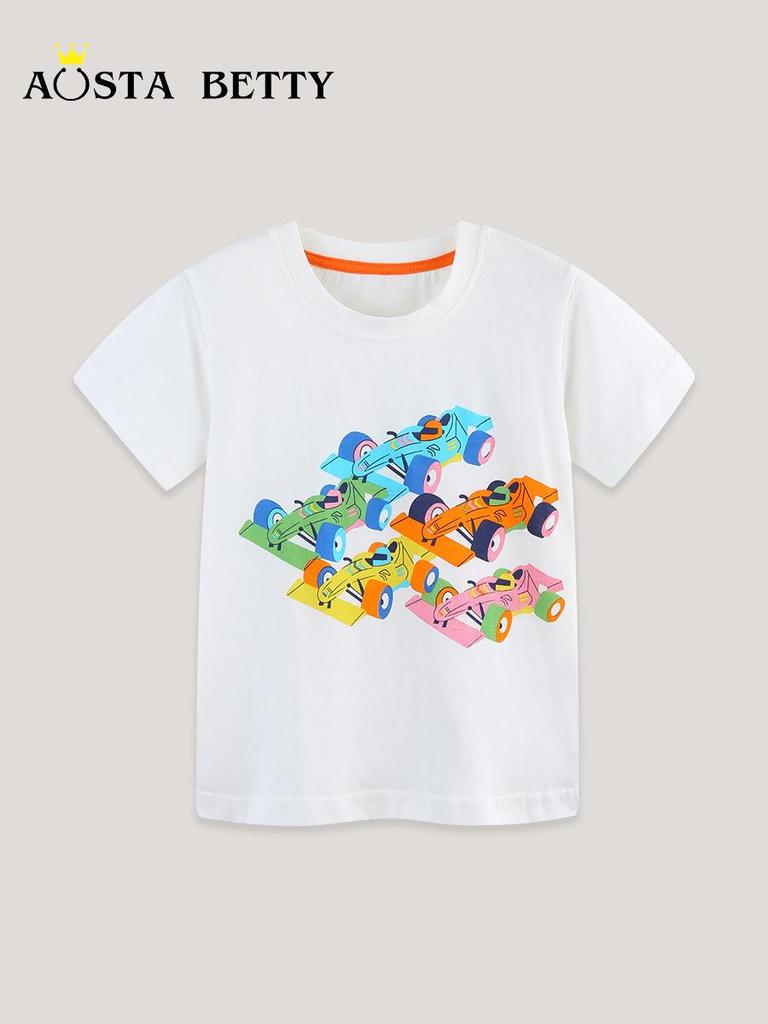 Summer Boys' Cartoon Print T-Shirt - Short Sleeve Sportswear in European/American Style