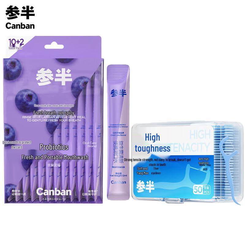 

Canban Dental Floss Sticks & Mouthwash Set