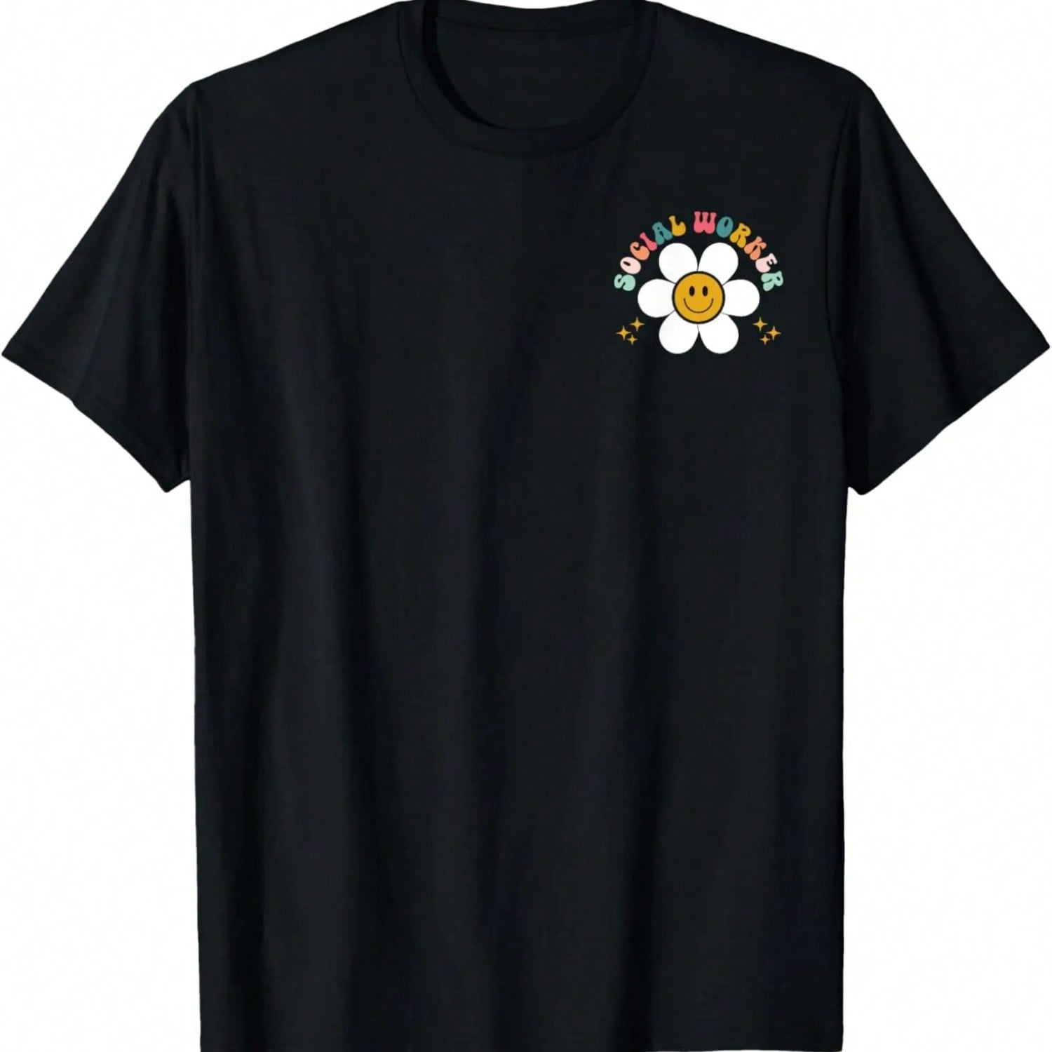 Social Worker Social Work Month Funny Work Love Groovy T-Shirt,100% Cotton S разноцветный