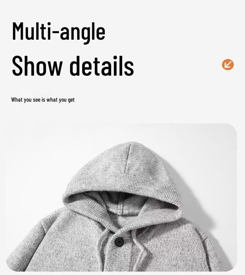 Unisex Strickjacke mit Kapuze - Weich, Locker, Hochwertiger Koreanischer Stil für Herbst/Winter