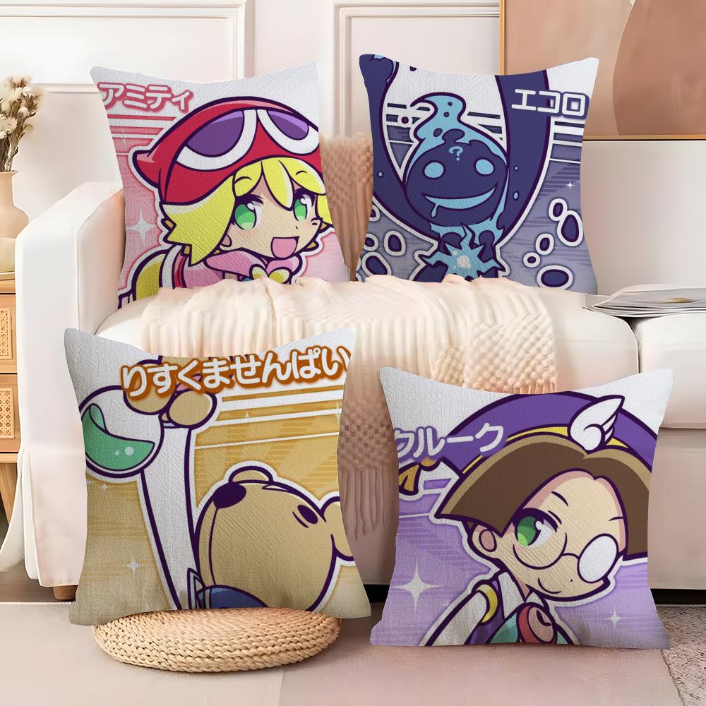 P-Puyo P-Pop Fever Cushion Cover Soft Plush Fabric Double-Sided Printed Sofa Cushion Cover for All Seasons Home Decor Gift