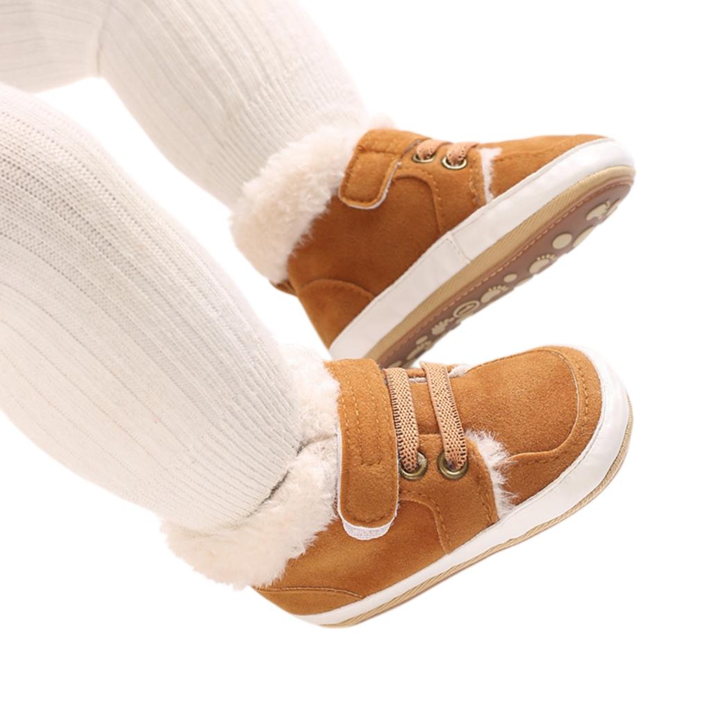 Baby Snow Boots with Hook and Loop Closure Lined Winter Boots for Infant Boys Girls
