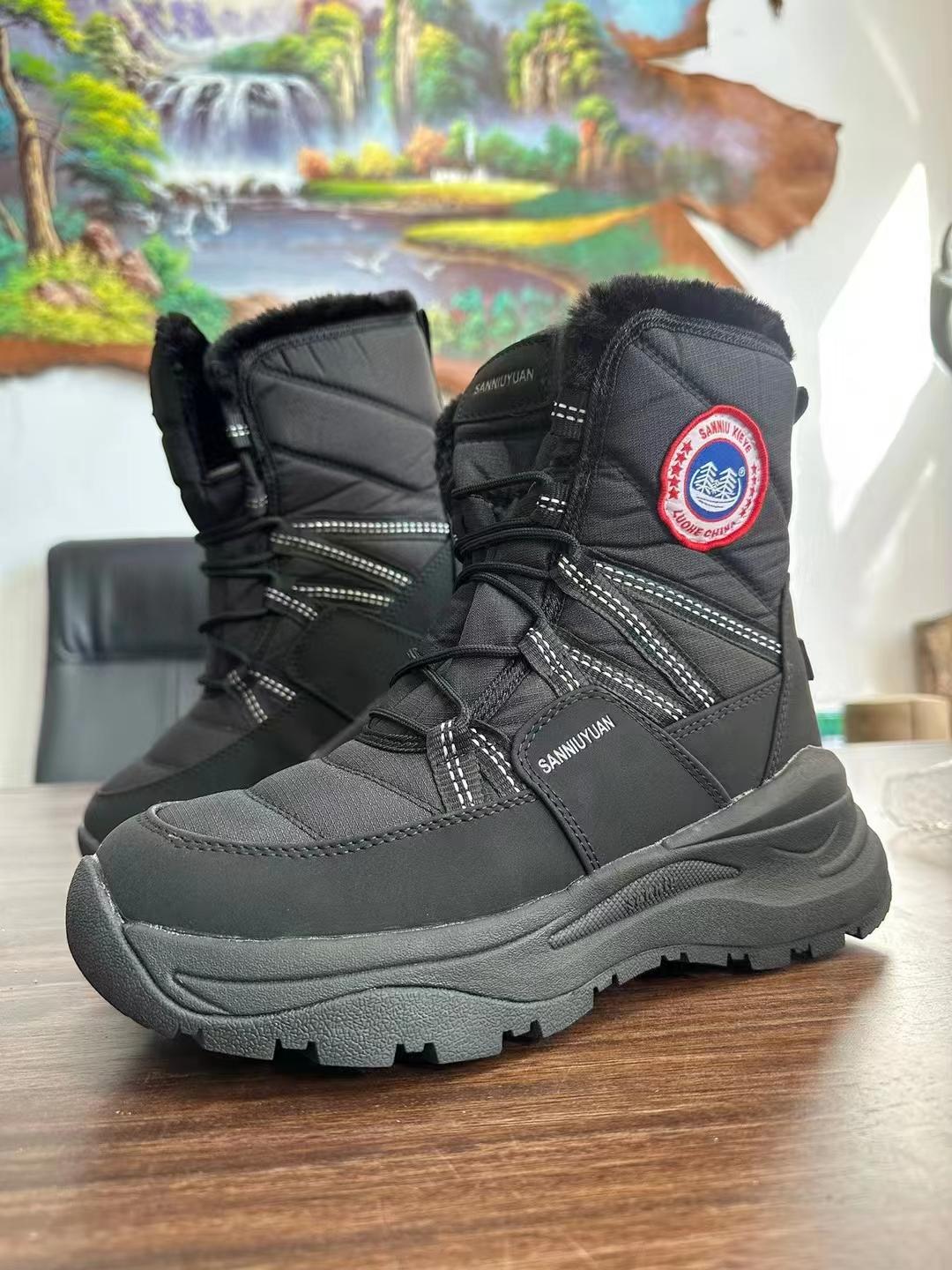 

Прямая поставка с фабрики, утепленные зимние сапоги до середины голени с меховой подкладкой, зимняя шерстяная обувь 39 чёрный