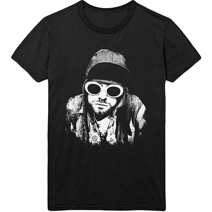 Nirvana-Kurt Cobain-One Color Photo - Black t-shirt XXL