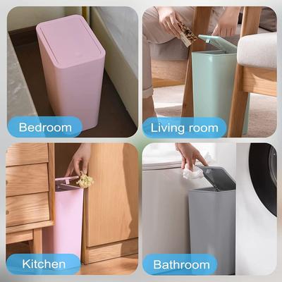 Kompakter Badezimmer-Mülleimer mit Deckel und aufklappbarem Deckel für Schlafzimmer, Büro, Küche, Bastelraum