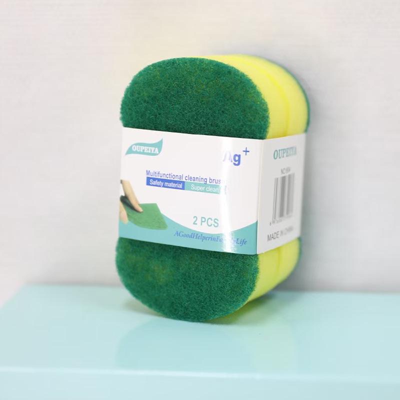 Double-Sided Durable Dishwashing Sponge and Scouring Pad for Kitchen Cleaning