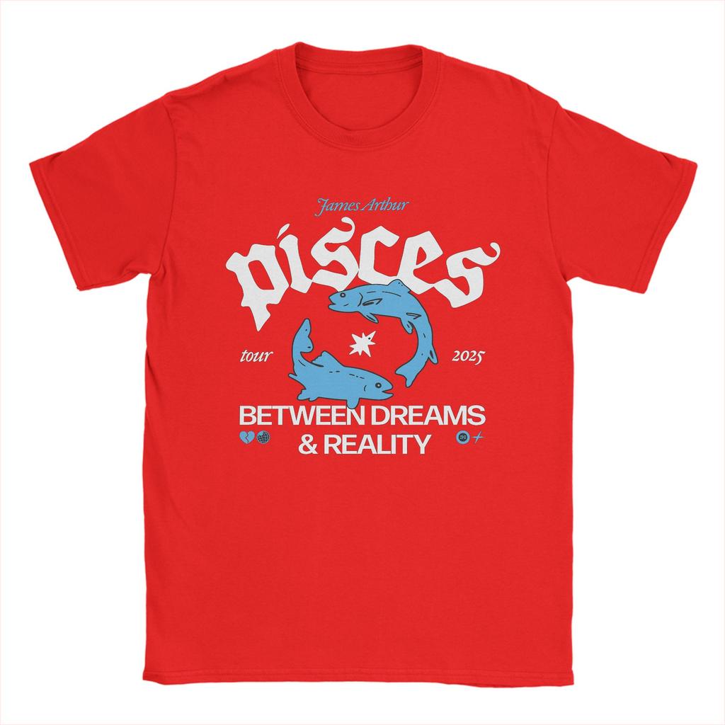 Men TShirts James Arthur Pisces Casual Pure Cotton Tees Short Sleeve T Shirts Crew Neck Clothes Plus Size