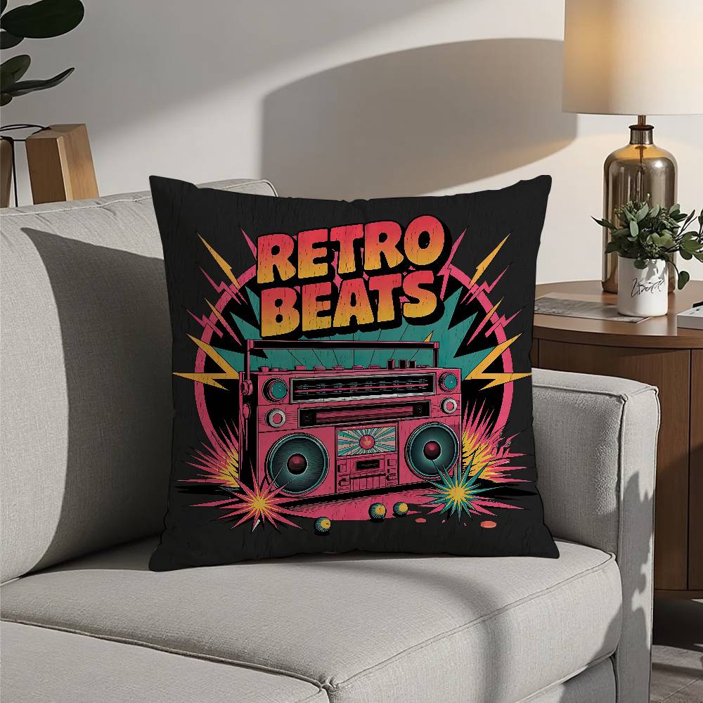

Vintage cassette music tape Pillow Case 3D Print Polyester Fiber 40*40cm Home Sofa Throw Decoration Festival Gift 12x12in 30x30cm