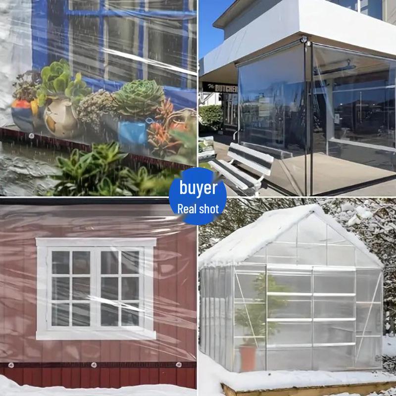 Rainproof Transparent Thickened Waterproof Cloth - Outdoor Dustproof, Windproof, Heat Preservation Greenhouse Film
