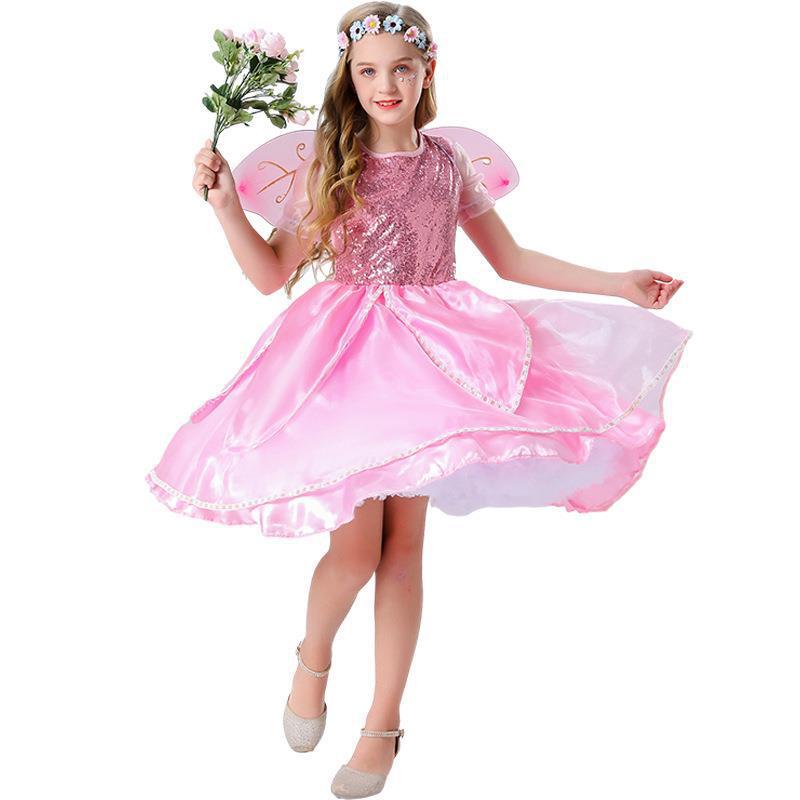 Cosplay European and American children girl halloween cos costume fairy tale elf princess fairy dress