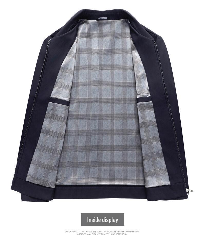 Popular Men's Spring Lapel Jacket for Middle-Aged & Elderly - Casual Dad's Coat for Civil Servants