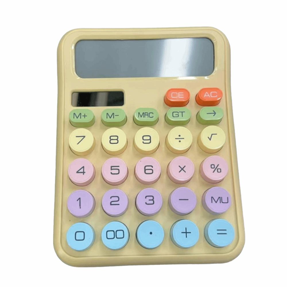 Cute 12 Digits Mechanical Switch Calculator Big Buttons Large LCD Display Calculators Desktop Desk Calculator Teachers Students