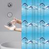 Shower Curtains Cartoon Dolphin Print Waterproof Bathroom Curtain Quick Dry Blue Children Curtain For Toilet With Hooks 200Cm