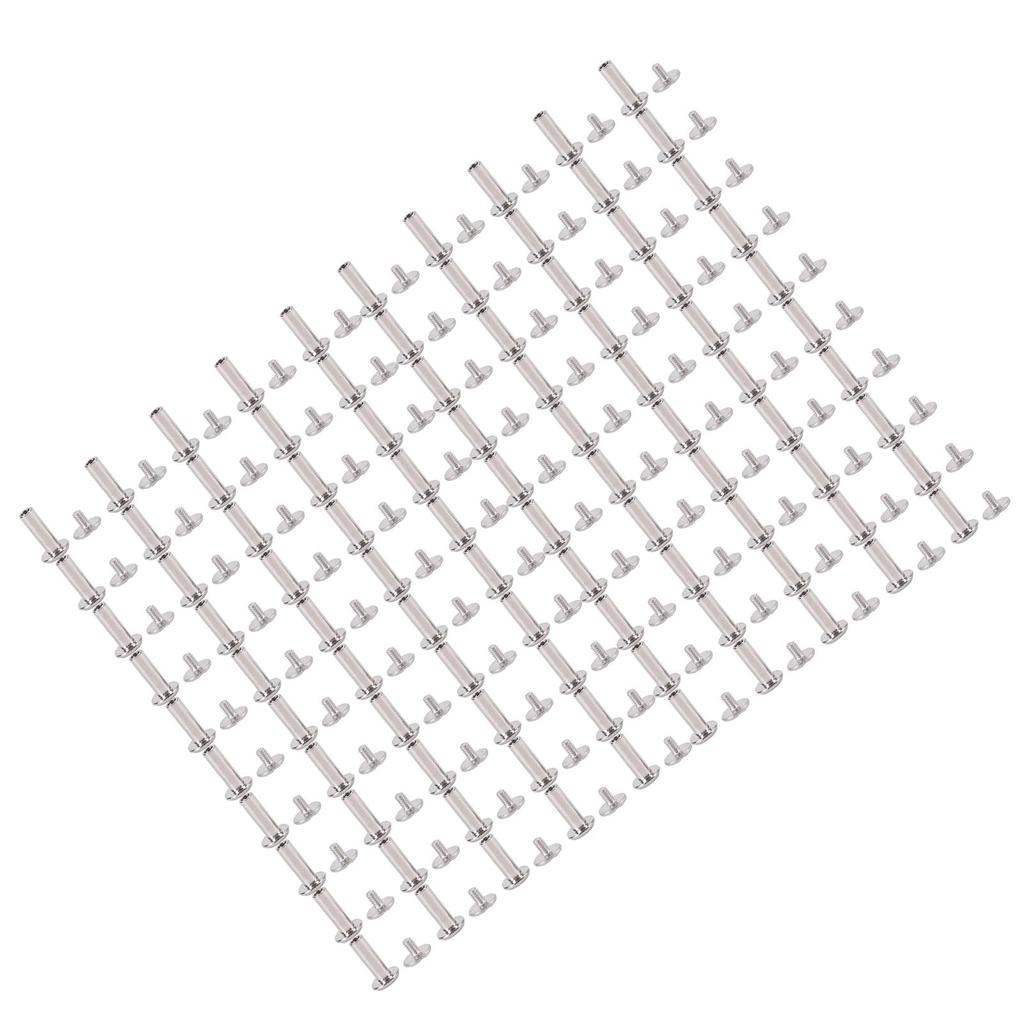 100 Sets Screw Rivet M2 Round Flat Head Stainless Steel Leather Rivets Binding Screws for Crafts