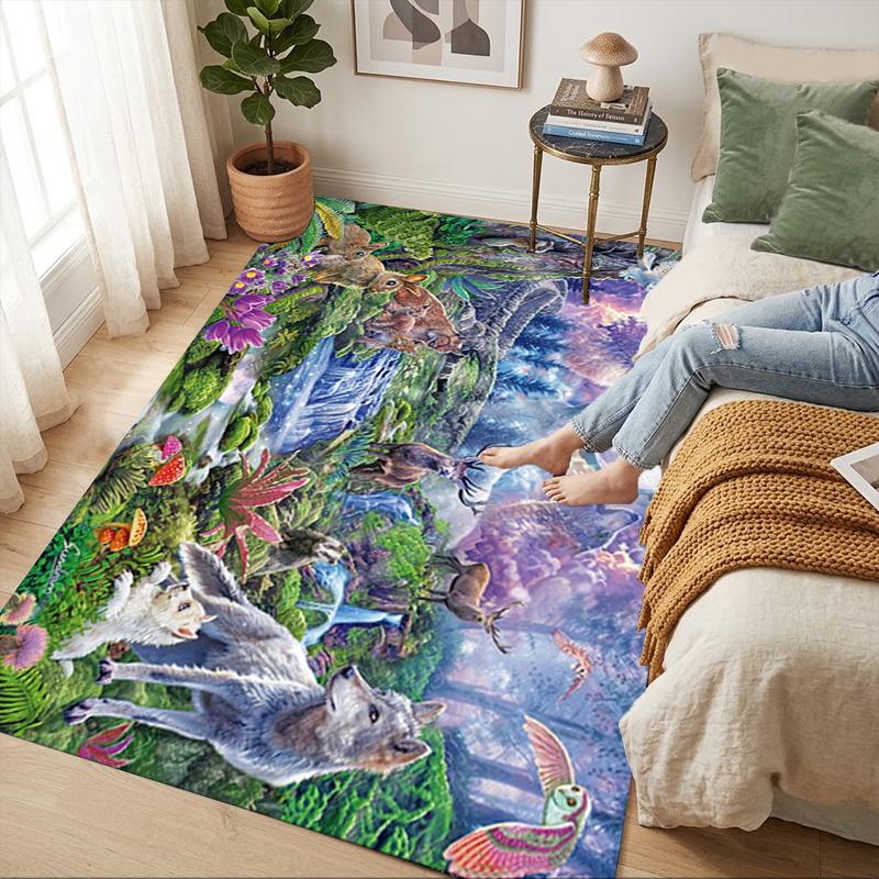Forest Fantasy Living Room Nonslip Area Rug Soft Carpet For Bedroom Game Playroom Sofa Office Home Decor Doormat Christmas Gift C9302024