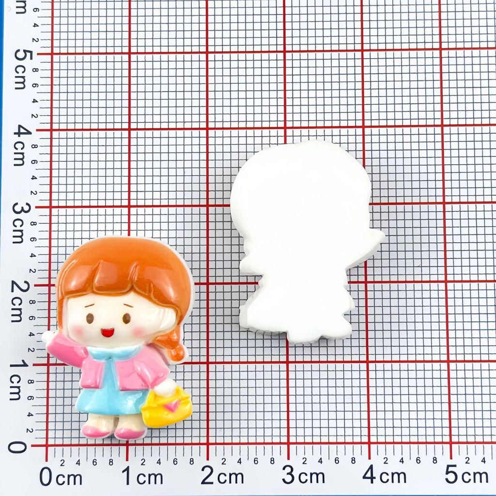 Cartoon Girl Resin Stickers for DIY Keychains, Phone Cases & Crocs