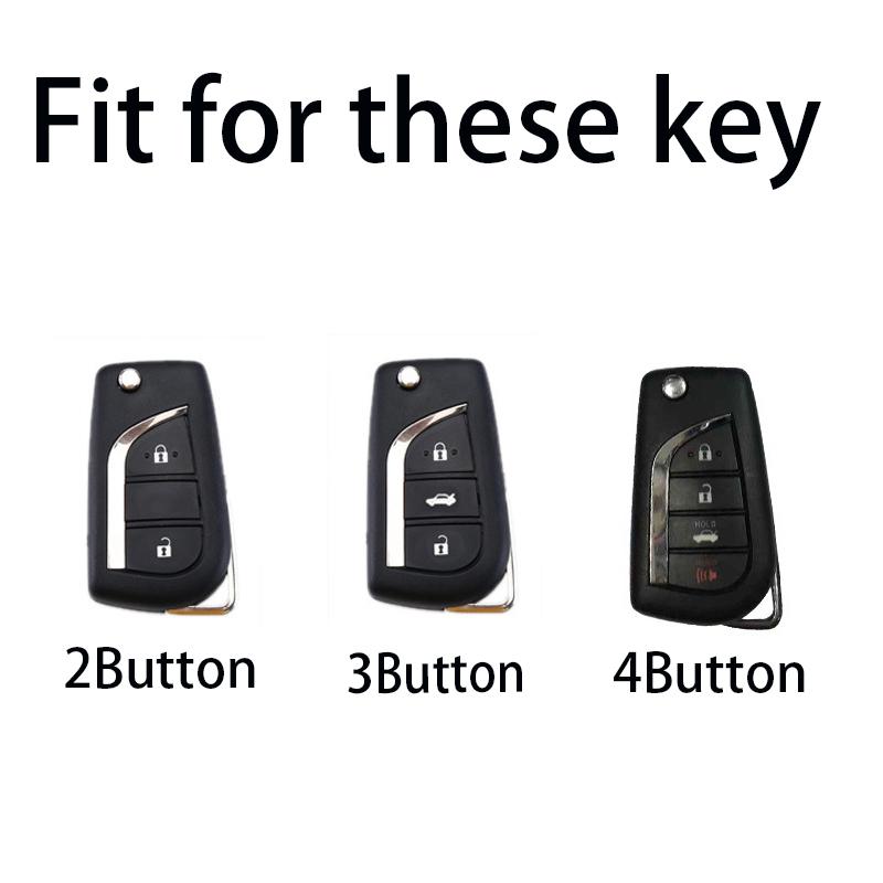 Flip 2 3 4 Button Carbon Car Key Case Cover For Toyota Camry   Corolla Key Cover Car Accessories Keychain Keyring Holder