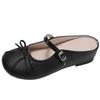 Black Retro Flat-bottomed Bag Head Inner Height-increasing Slippers for Women's Summer Outer Wear 2025 New Models with Skirts French Cool Slippers