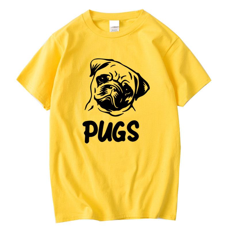 Mens Tshirt 100 Cotton Casual Pug Print Mens T Shirts Fashion Summer Casual Loose Men Tshirt Shirts Tops Men Tshirt Tees