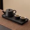 Gujo Style Mini Kung Fu Tea Set - Black Coarse Pottery Pot & Cups