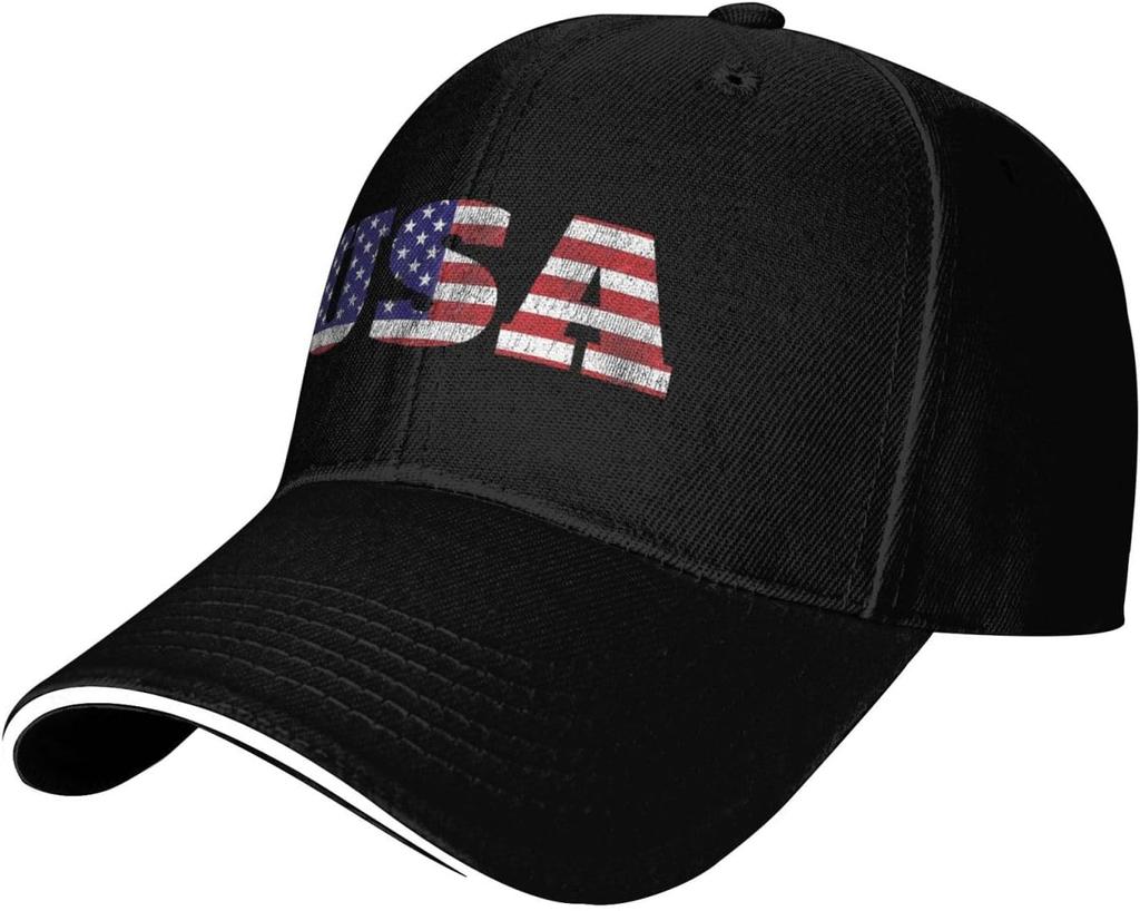 USA Flag Graphic Print Baseball Cap Polyester Adjustable Outdoor Sport Golf Hat for Men Women