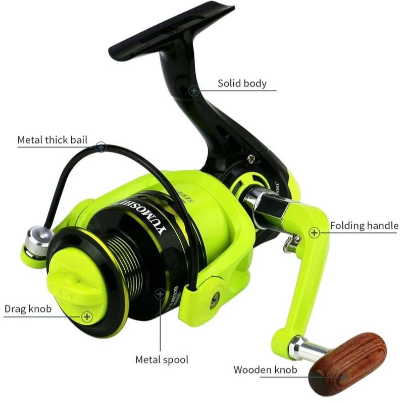 Az új, erőteljes horgászorsó 2000-7000 zöld modell, a teljes fém orsó forgó kerék teljesítménye stabilabb, tengervízhez és édesvízhez is alkalmas