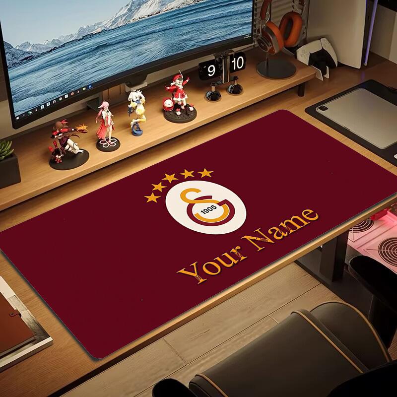 Galatasaray S1 Custom Name Large Size Mouse Pad Large Gaming Table Cushion Non-slip Laptop Tablet Big Mousepad XXL Mat Mini PC Playmat With Lock Edge