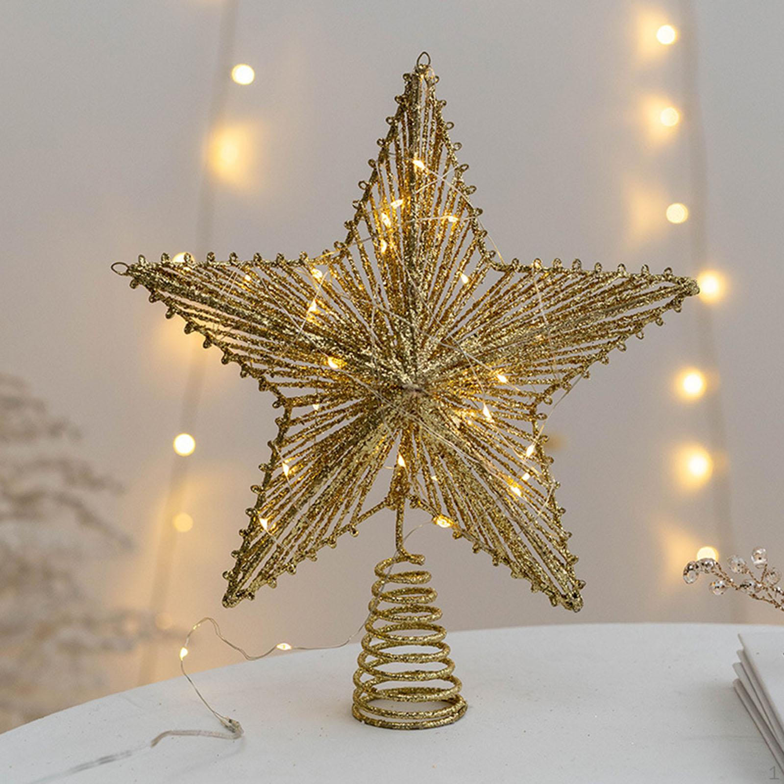 

Украшение Фестиваль Зима Фермерский дом Рождественское украшение Верхушка для рождественской елки Декор для свадебной церемонии 25cm Gold
