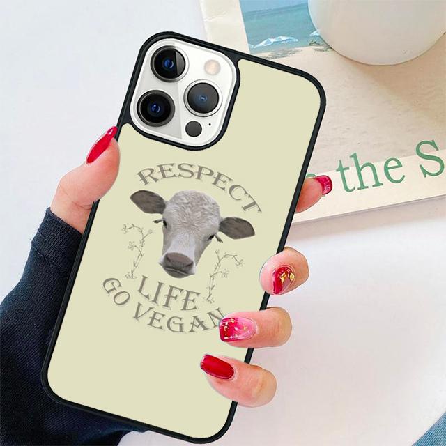 Vegan Pattern Coque Shell For iPhone 17 Air 15 16 14 13 12 Pro Max 11 Pro Max Plus Phone Case Cover