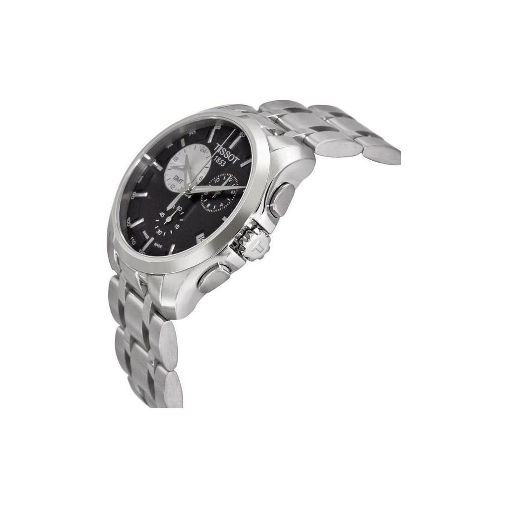 Tissot Kutu Collection Quartz Movement Butterfly Clasp Men's Watch Black Dial Stainless Steel Case T035.439.11.051.00