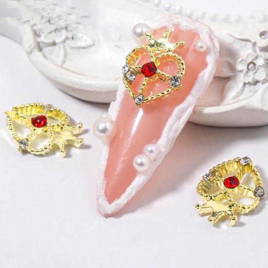 10 ks stylů nehtů zdobení kamínky zářící manikúra umění DIY rozmanité 3D korunkové srdce na nehty kouzlo