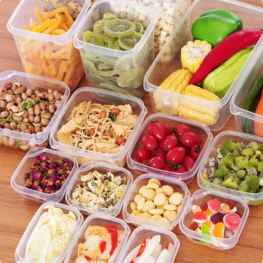 17Pcs/Set Plastic Fresh Keeping Box with Lid Meal Prep Container Multifunctional Crisper  Grain