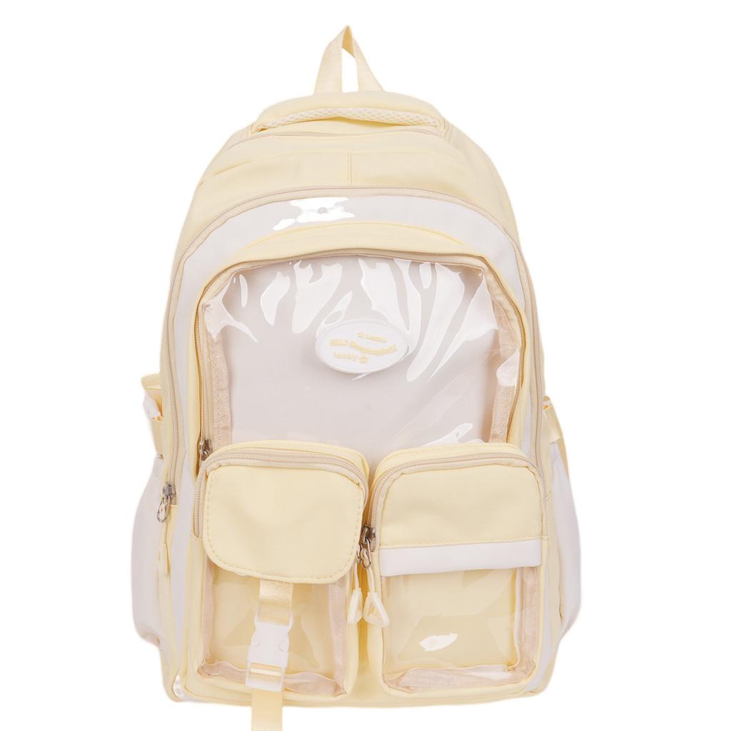 Schoolbag Cute Pain Bag ins Wind School Bag Female Junior High School Student Japanese Large Capacity Transparent Backpack Versatile Student