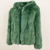 OFTBUY 2024 Winter Plush Hooded Fur Top Fashionable Natural Rabbit Fur Coat Thickened Warm New Casual Coat for Women's Jacket