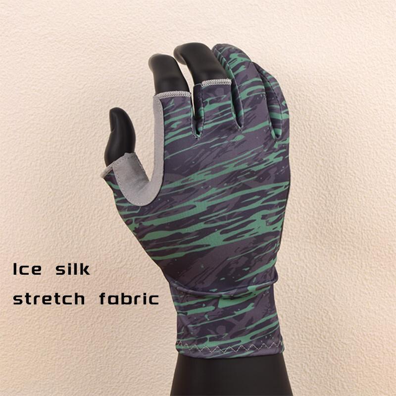 RinduRindu Men's Breathable Anti-Cut Two-Finger Fishing Gloves