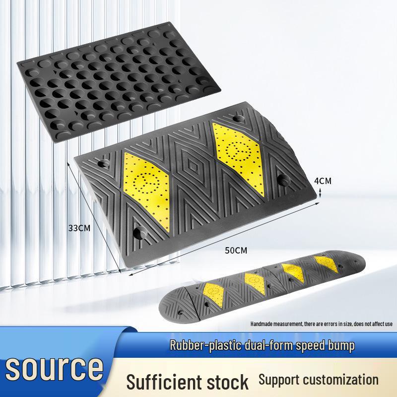 In-Stock Durable Speed Bumps: Thickened Rubber & Plastic for Parking Lot Safety