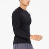 Li Ning Fitness Series Solid Color Round Neck Long Sleeve Tight Fitness Shirt Men Tops Black AUDS015-1