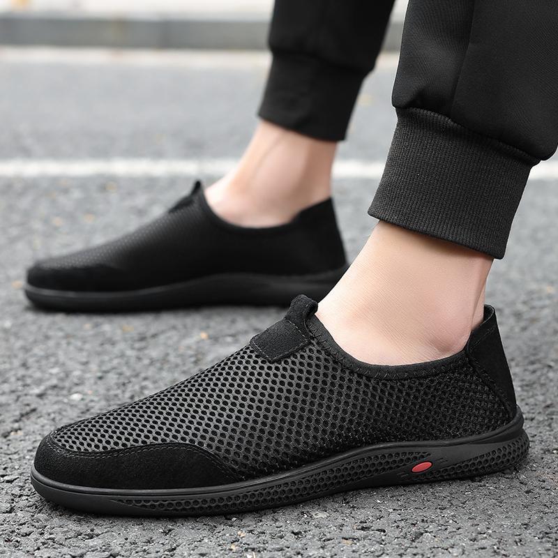 Breathable Mesh Men Shoes Summer Lightweight Men's Loafers Hollow Out Walking Casual Shoes New Arrival Slip-On Driving Flats