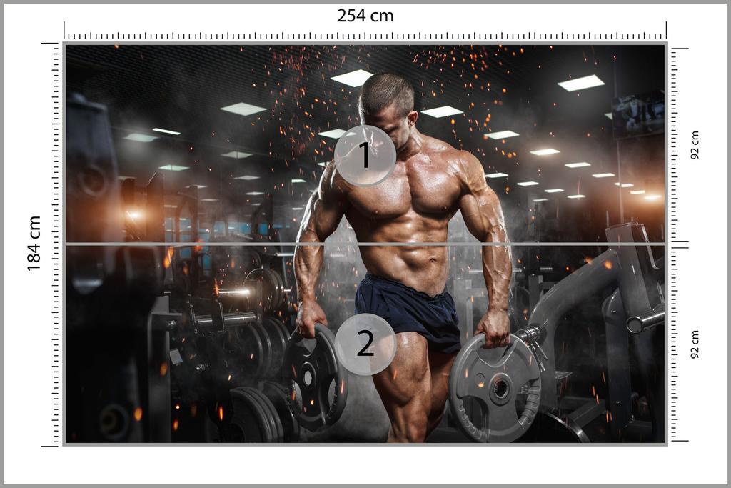 Photomural Muscular Man At The Gym Smooth Vinyl 254x184