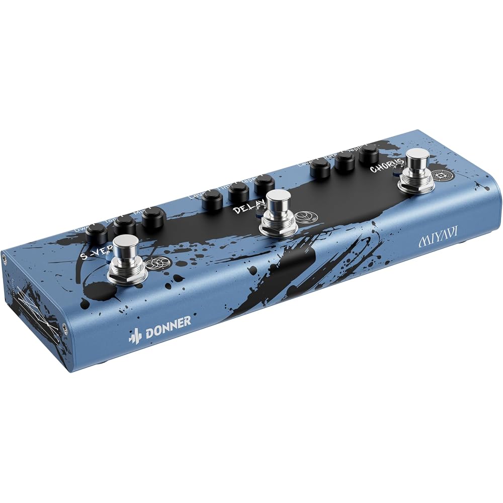 Donner x MIYAVI 3 in 1 Guitar Effector Chorus Delay Reverb Space Multi Pedal Dimension Weaver
