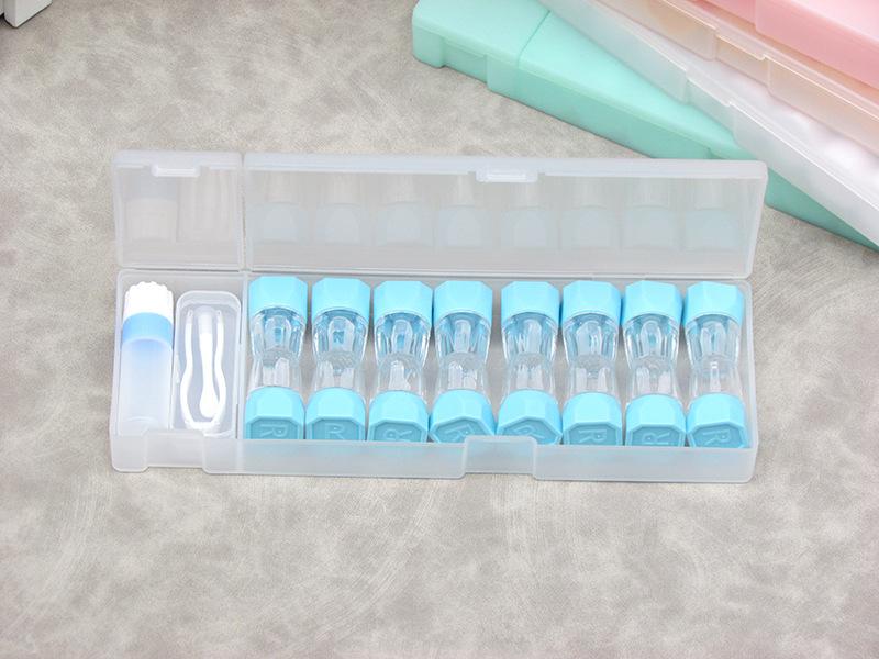 8pairs Contact Lens Box Holder Travel Portable Small Cute Clear Eyewear Bag Container Contact Lenses Soak Storage Case