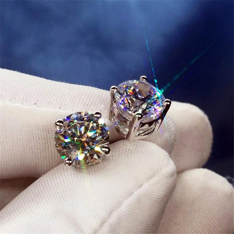Hot Simple Stud Earrings for Women 3mm/4mm/5mm/6mm/8mm Round CZ Stone Silver Color Ear Piercing Earrings Trendy Jewelry