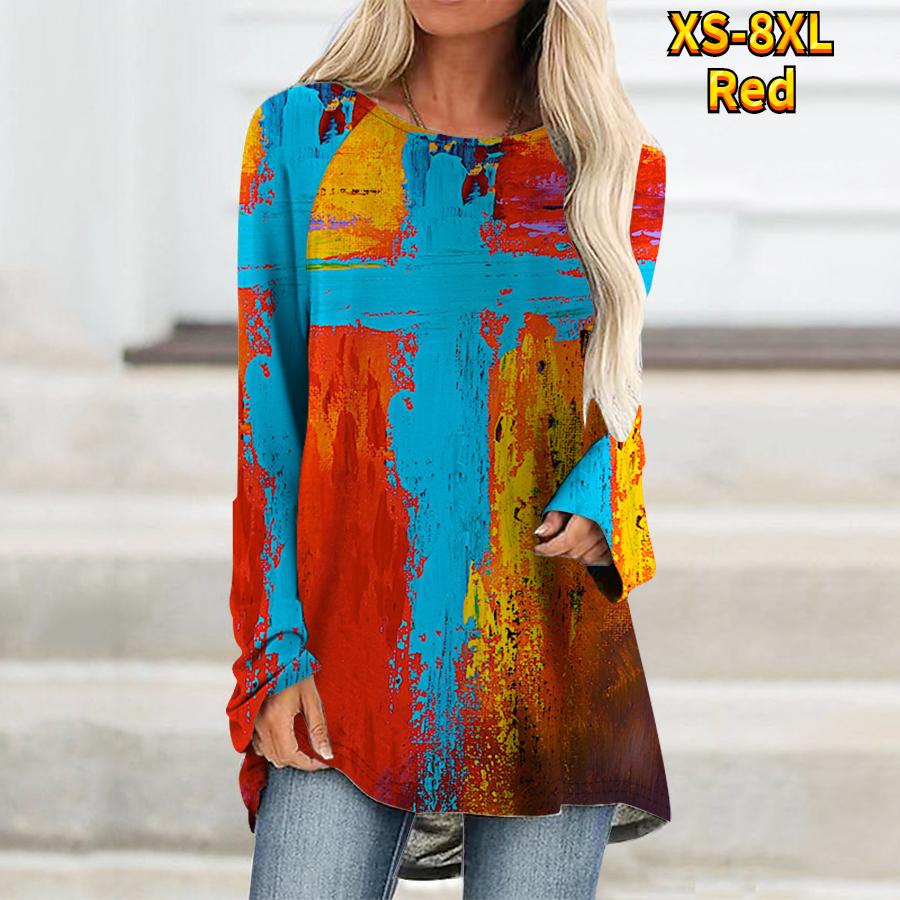 Женская футболка с абстрактным рисунком в полоску Футболки с принтом Женская модная — фото 5