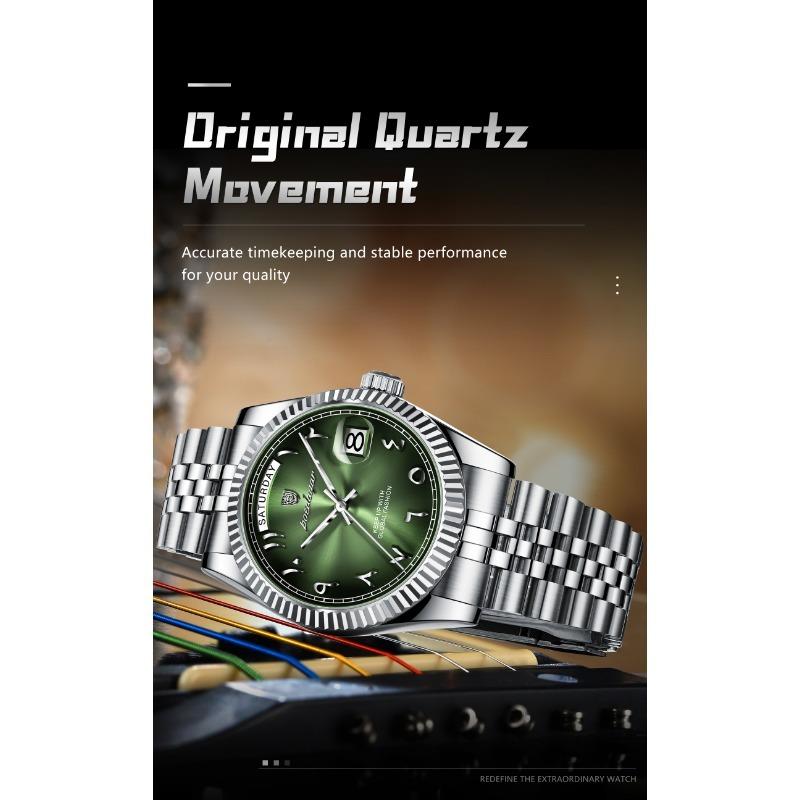 POEDAGAR Fashion High Quality Men Clock Waterproof Date Week Watch for Man Stainless Steel Luxury Quartz Watches + Box