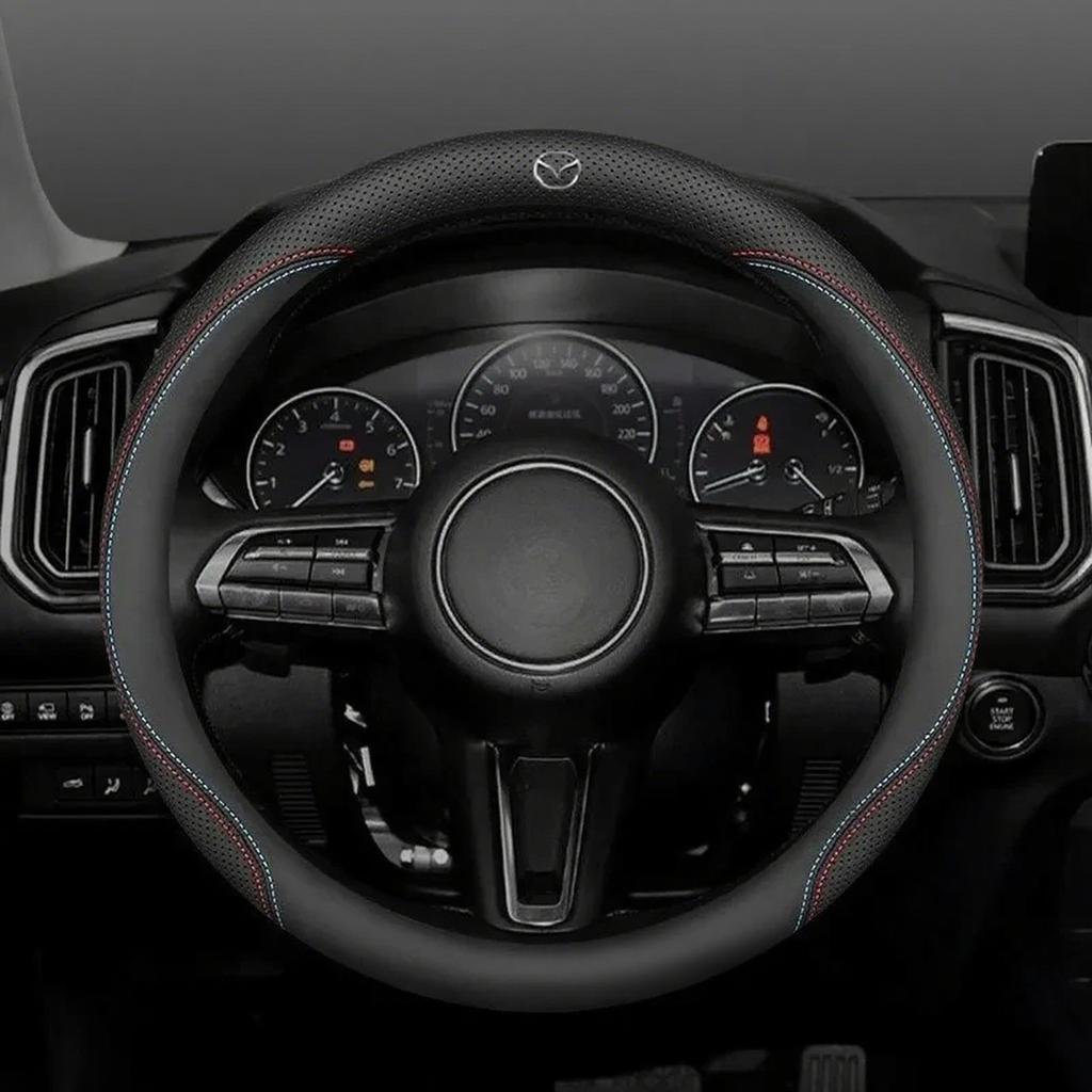 For Mazda 3 5 6 SKYACTIV Axela Atenza CX30 CX50 CX5 CX7 CX8 CX9 MX5 RX8 BT50 Suede Leather Car Steering Wheel Cover Accessories