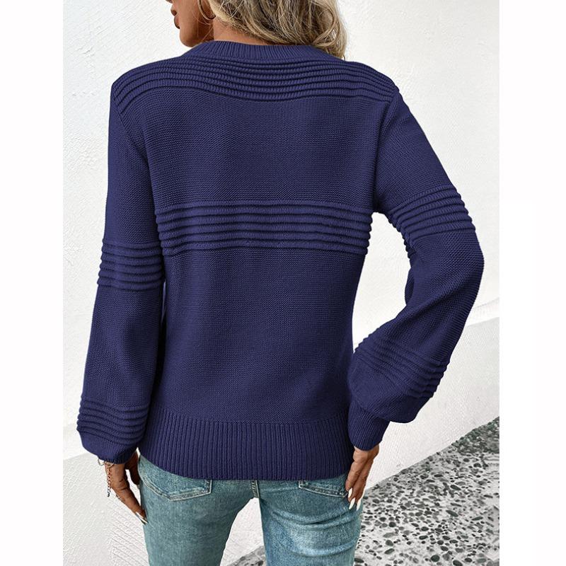 Autumn Long Sleeve Casual Pullover Women's Sweater Solid Round Neck Soft Warm Knitted Sweaters Women Winter Clothing Elegant Knitwears Tops 24705