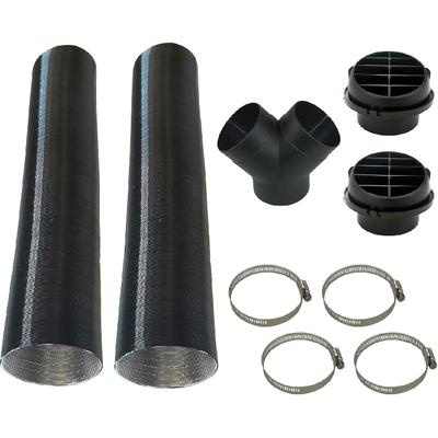 75Mm/3Inch Diesel Heater Exhaust Pipe Ducting Set,Car Parking Heater Air Vent Extender Accessories,Vent Outlet Y Branch Connector And Hose Clips For