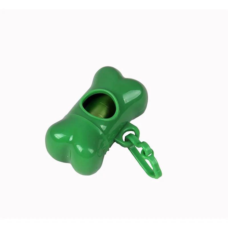 Pet Dog Poop Bag Bone Shape Dispenser Waste Garbage Carrier Holder Dispensers Poop Bag Dogs Trash Cleaning Tool Pet Products LS