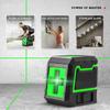 Compact Portable Green Laser Level with Automatic Line Projection - 2 Lines