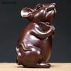 Solid Wood Mouse Wood Carving Decorations Living Room Xuanguan Office Shop Home Decoration Sculpture Crafts Housewarming Gift